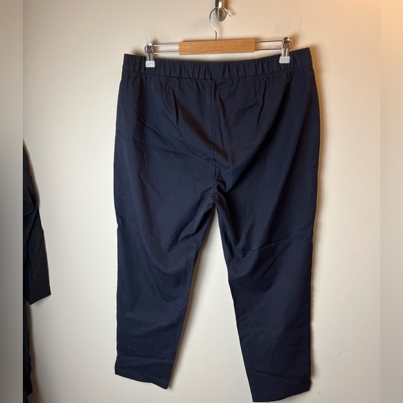 Eileen Fisher Navy Elastic Waist Twill Pants Size Large - Picture 5 of 6